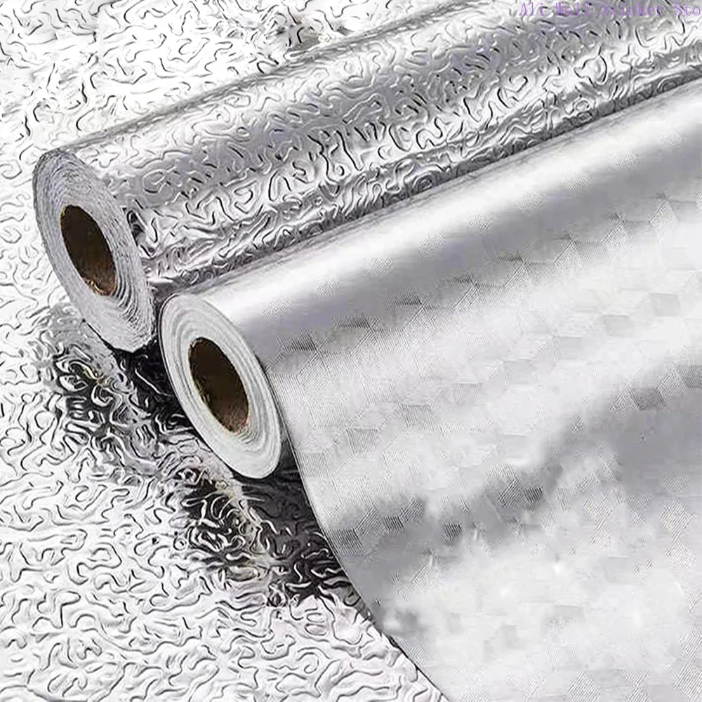 

Kitchen Oil-proof Self Adhesive Stickers Anti Fouling High Temperature Waterproof Aluminum Foil Wallpaper Cabinet Contact Papers