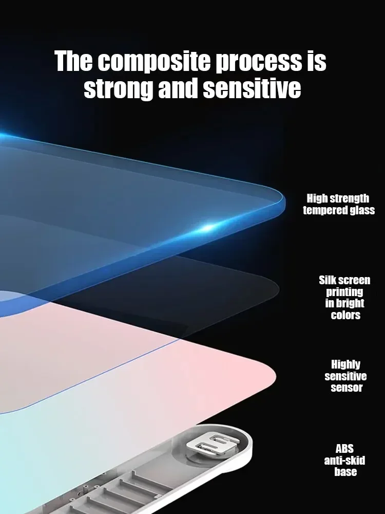 Gradient Color Intelligent LCD Electronic Scale Digital Display Glass Weight Scale Balance Body Electronic Scale For Weight Meas 5