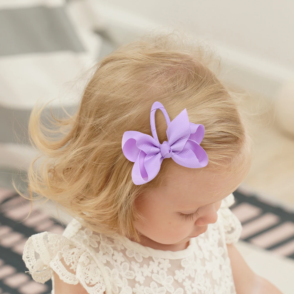 2Pcs/set Lovely Bowknot Hair Clips Girl 2.75 Inch Cheer Up Bows Grosgrain Ribbon Hairpins Baby Hair Accessories Headwear hair accessories