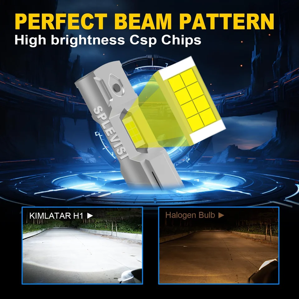 80W H1 CSP LED 안개등 전구 8000LM 6500K 쿨 화이트 재규어 X-타입 2001 2002 2003 2004 2005 2006 2007-2009 교체용