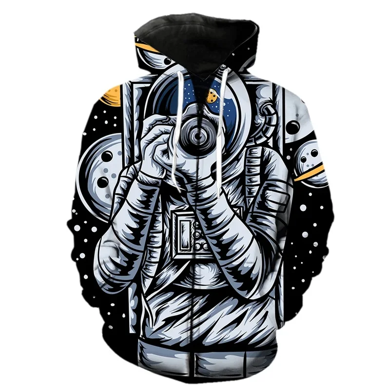 Sudadera con capucha y cremallera de astronauta espacial para hombres y mujeres, sudaderas casuales con estampado 3D, sudaderas de manga larga para niños, sudaderas de gran tamaño, ropa de calle