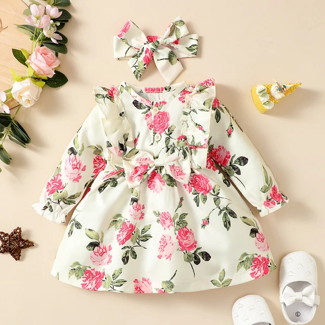 Vestido em camadas de princesinha para bebês, manga comprida, vestidos de  aniversário, estilo coreano, moda, fofo, primavera, 2 peças - AliExpress