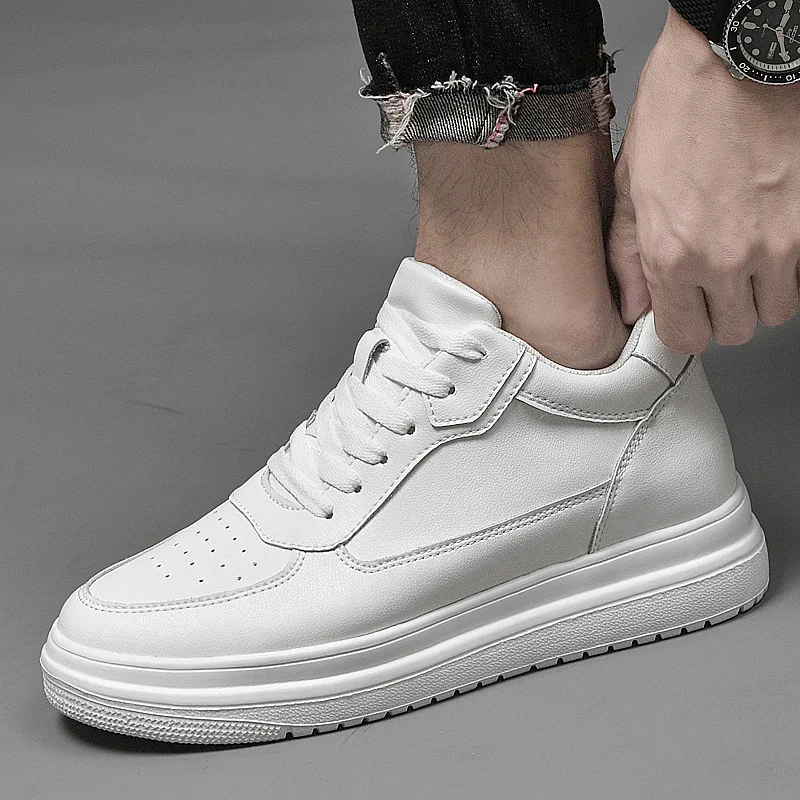 Lift Sneakers Man Elevator Shoes Height Increase Insole 8cm White Black Taller Shoes Men Leisure Fashion Sports Plus Size 37-45 5