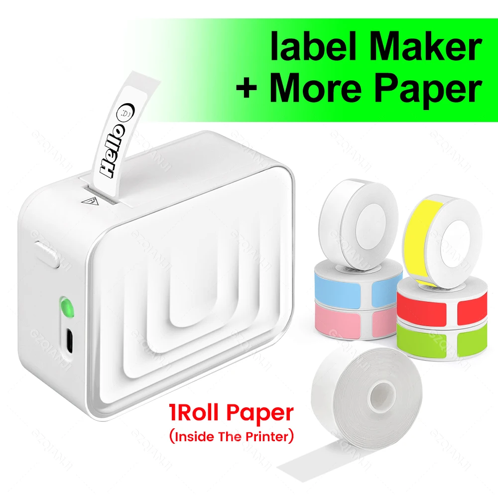 Gzqianji M1 Mini Stampante Per Etichette Adesive Termiche Home Outdoor Fiber Cable Label Maker Nastro Impermeabile Senza Fili Carta A Colori