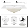 24" Bathroom Vanity with Sink, Sink Cabinet with Rectangular Ceramic Basin, Vanities Cabinet with 2 Doors and 1 Open Shelf,White 5