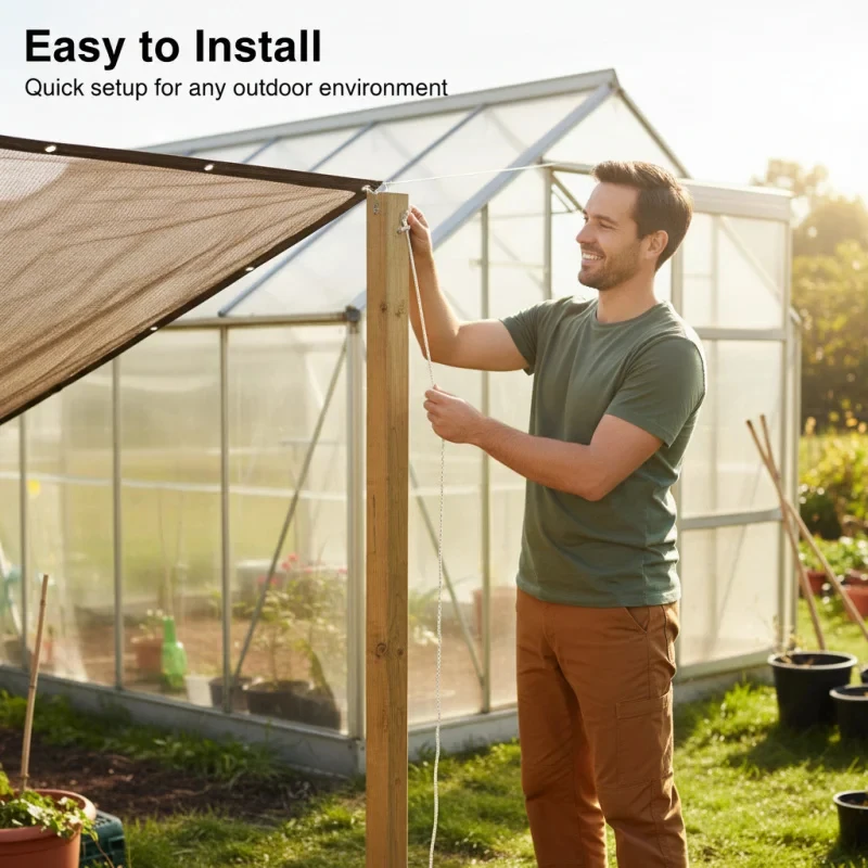 Large Brown UV Protection Shade Net - Heavy Duty Breathable Outdoor Canopy Cover