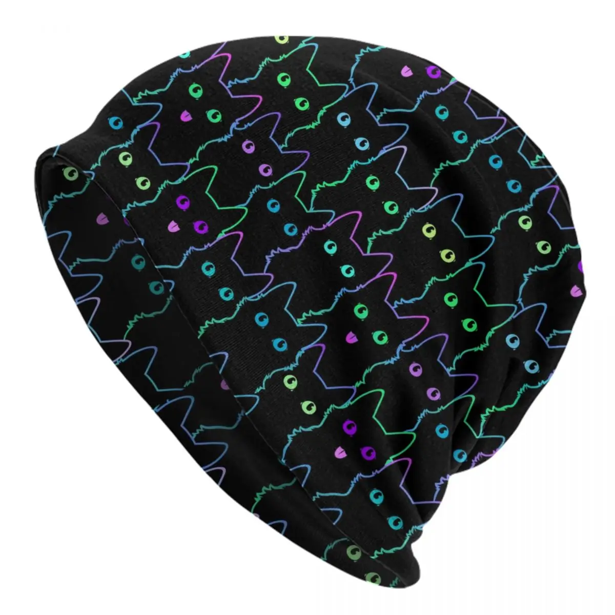 

Cute Black Cat Beanie Cap Unisex Winter Warm Bonnet Femme Knitting Hats Cool Outdoor Skullies Beanies Caps For Men Women