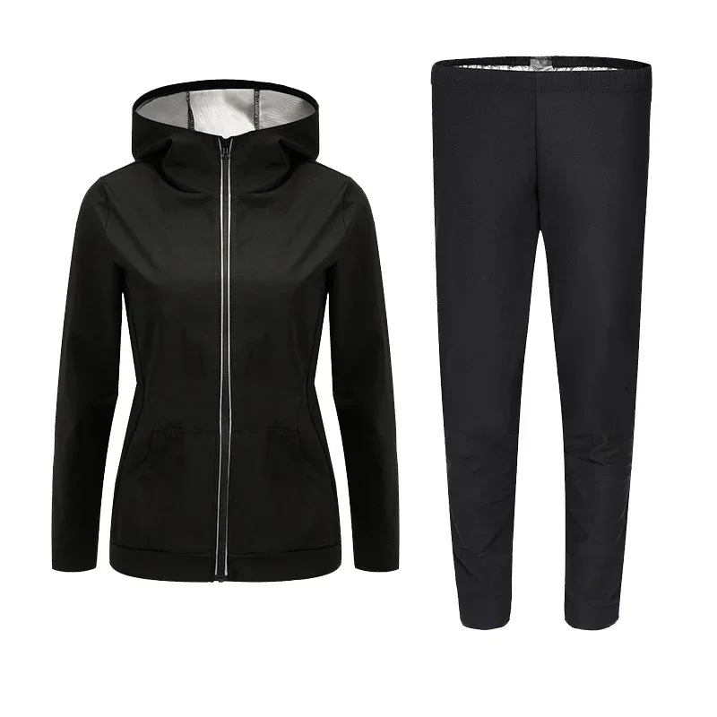 Sauna Suit Women Plus Size Gym Clothing Sets for Sweating Weight Loss Female Sports Active Wear Slimming Tracksuit Women