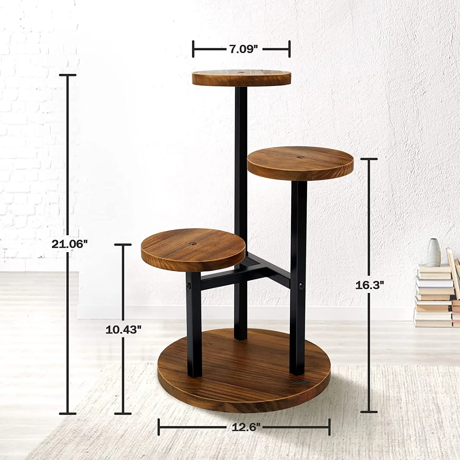 Modern Iron Plant Stand Indoor/Outdoor Multi-Tier Flower Shelf Living Room Balcony Succulent Potted Plants Display Storage Rack