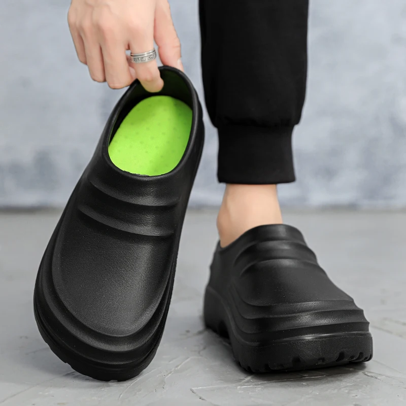 Baotou Slippers Men Wearing Lazy Shoes Fashionable One Foot and Half Support Single Shoes Beach Fishing Work Safety