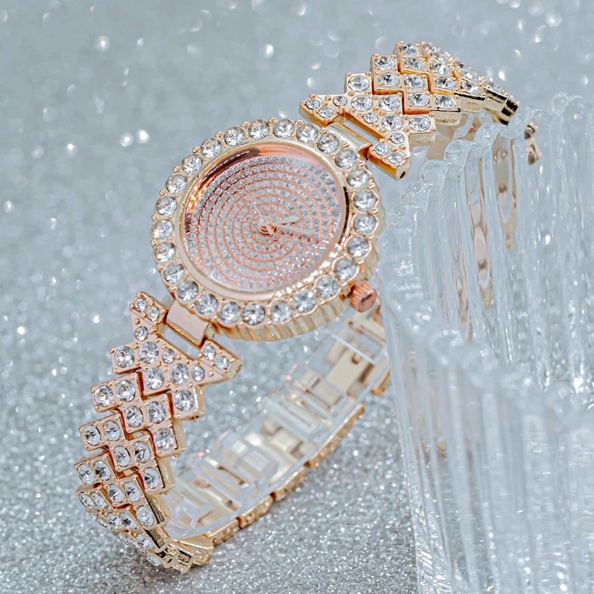 

Luxury Rose Gold Bracelet Watches For Women Girl Ladies Metal Belt Dress Quartz Wristwatch Clock Gift