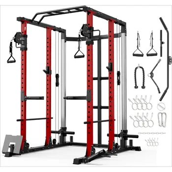 Power Cage, Power Rack with Cable Crossover and Dual Independent Pulley System, 2200 Pounds Capacity Workout Cage 1