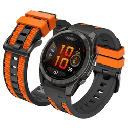 Enhanced Two - Tone Sports Silicone Watch Band (QuickFit) - 22mm/26mm - QuickFit 26mm (Black Orange)