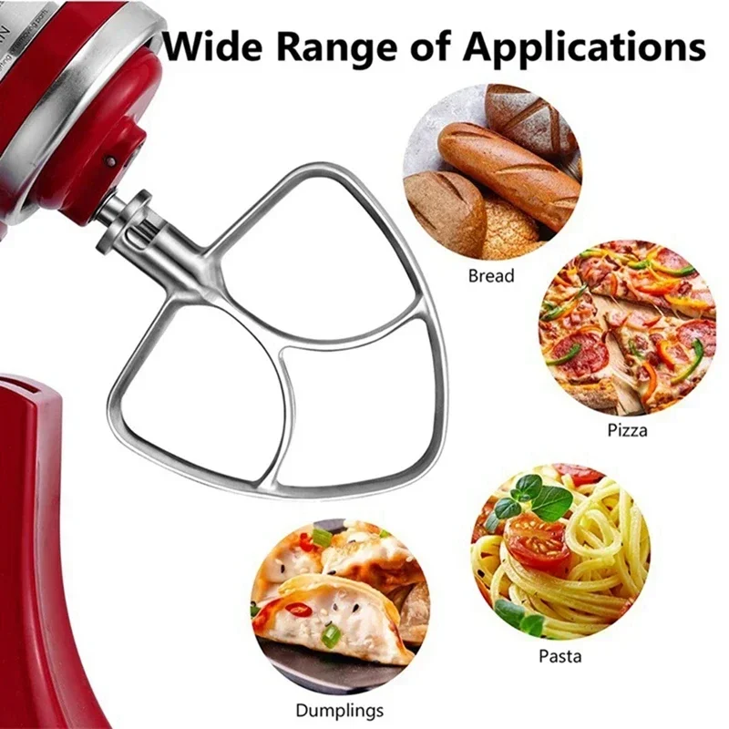 Mixer Aid Attachment Parts Accessories for Kitchenaid 5 Quart Stand Mixer K5WW Wire Whip& 5K7SDH Dough Hook&Mixer Aid Paddle Electric Milk Frother,Hand Immersion Blender,Electric Whisk,Hand Blender,Food Blender,Electric Egg Beater
