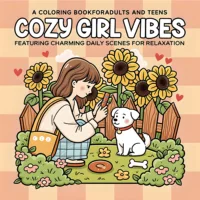 COZY GIRL VIBES Bold-easy Patterns Coloring Book for Adults Cute Drawing Book Perfect Gift for Party and Birthday 1