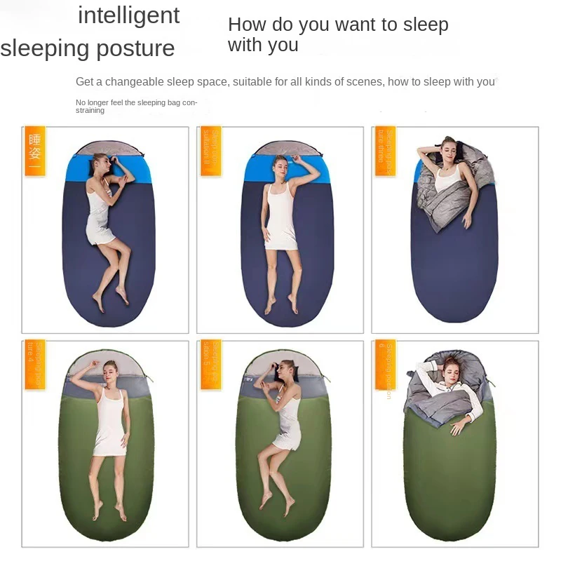 Outdoors Egg-shaped Enlarged And Extended Sleeping Bag Ultra-light Camping Sleeping Bag Warm Waterproof 230*100cm