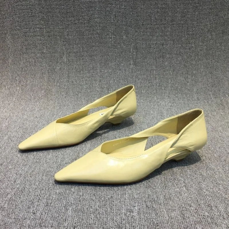 2024 Shoes for Woman Comfortable Women's Summer Footwear Moccasins Blue Low Heel Elegant Pointed Toe High Quality Popular Young 3