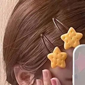 1/4Pcs Mädchen Nette Keks Haarnadel Einfache Cookie Form Seite Top Haar Clip Kopfschmuck Haar Ornament Haar Zubehör