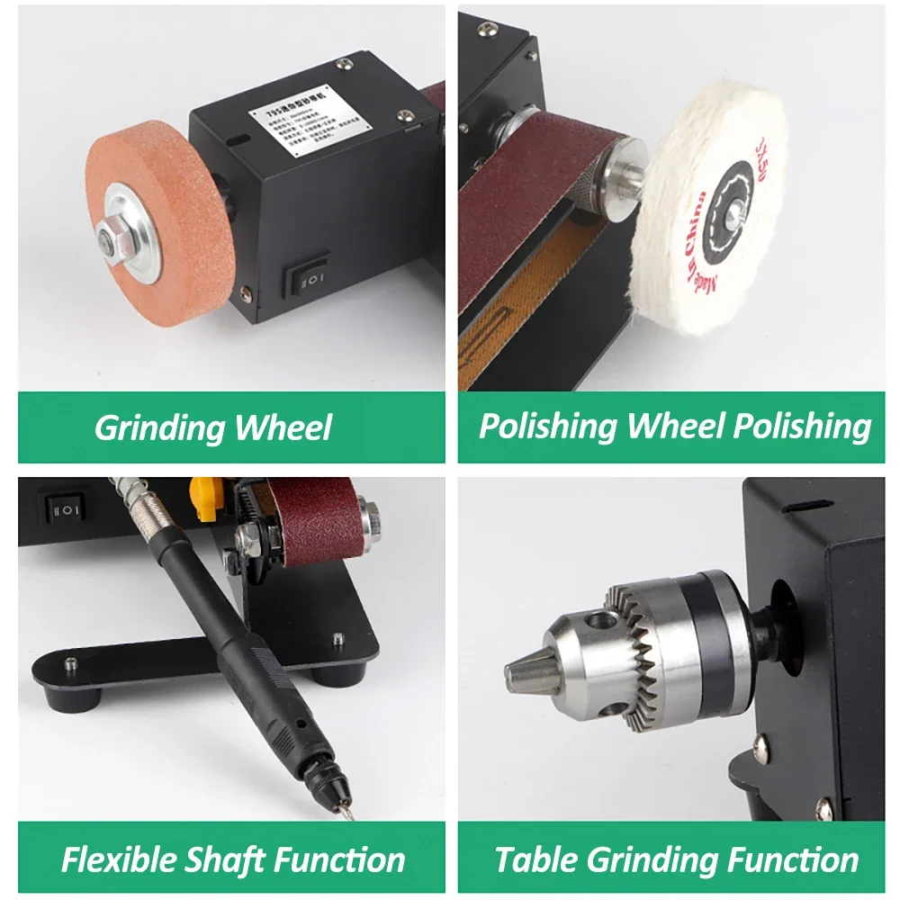 250W Mini Belt Sander Electric Bench Grinder Sanding Machine 7 Speed Small Grinder Sharpener Polisher Machine for Woodworking 5