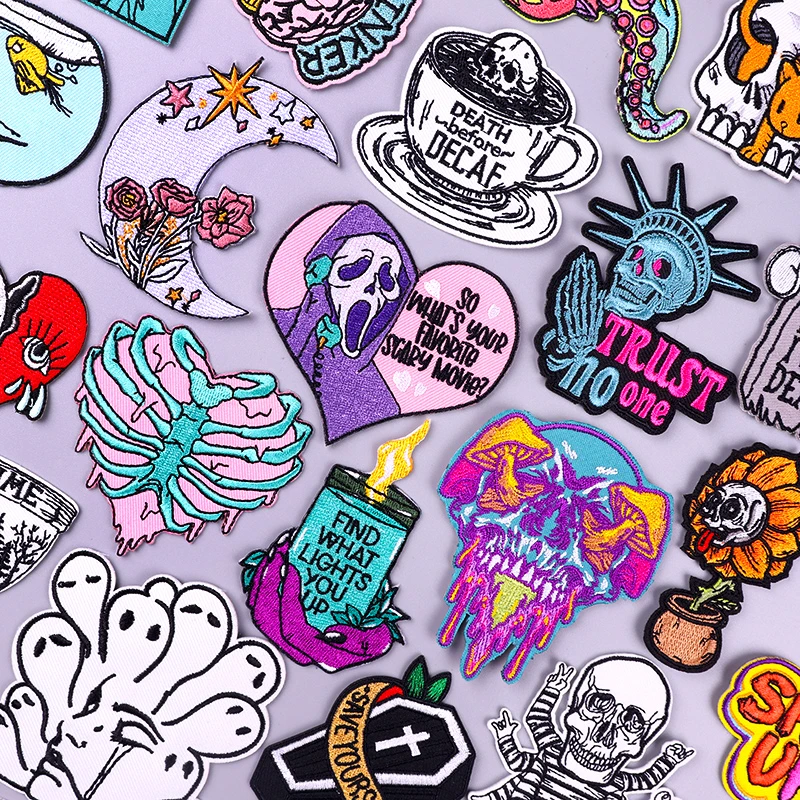Embroidery patch iron on patches for clothing thermoadhesive patches on