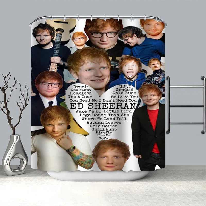 

Занавеска для душа Singer Ed Sheeran, новые занавески для ванной из полиэстера, занавески для ванной комнаты, 3D занавески для ванной, 1014