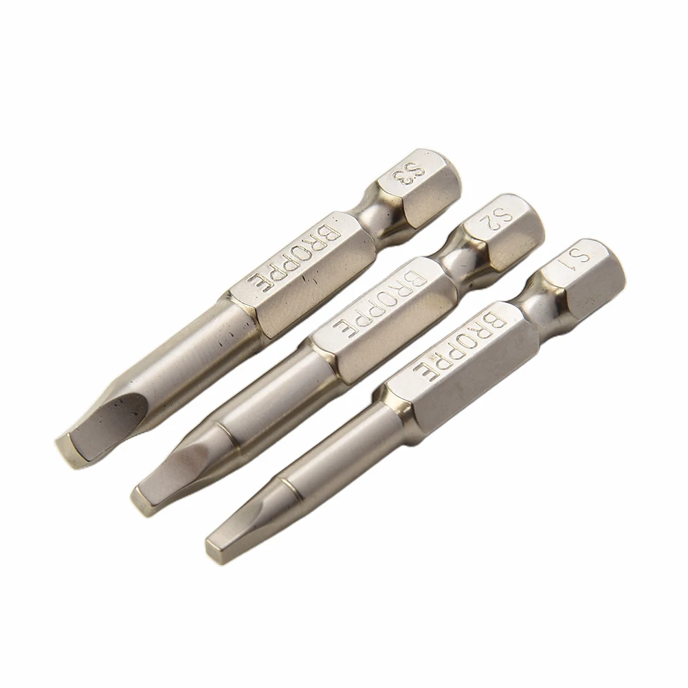 

3pcs Set 50mm Electric Driver Bits Hand Tools Screwdriver Drill Bit S1-S2-S3 Magnetic Square Head Screwdriver Bits