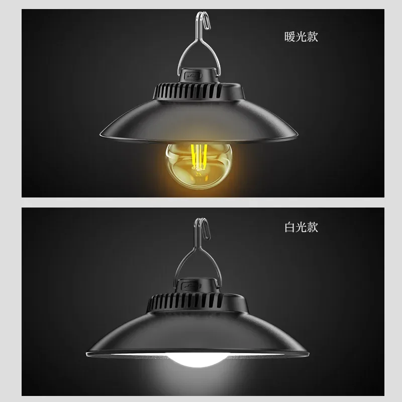 Vintage-Style Rechargeable Camping Lantern - Portable, Dimmable Outdoor Hanging Light