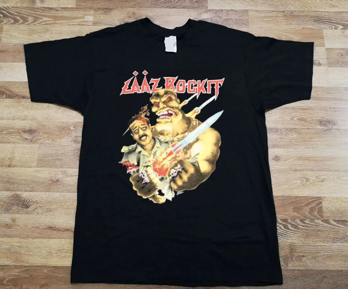 T-Shirt Laaz Rockit Thrash Band, Sbarra, T-Shirt Unisex, Camicia Nera In Cotone Maniche Lunghe O Corte