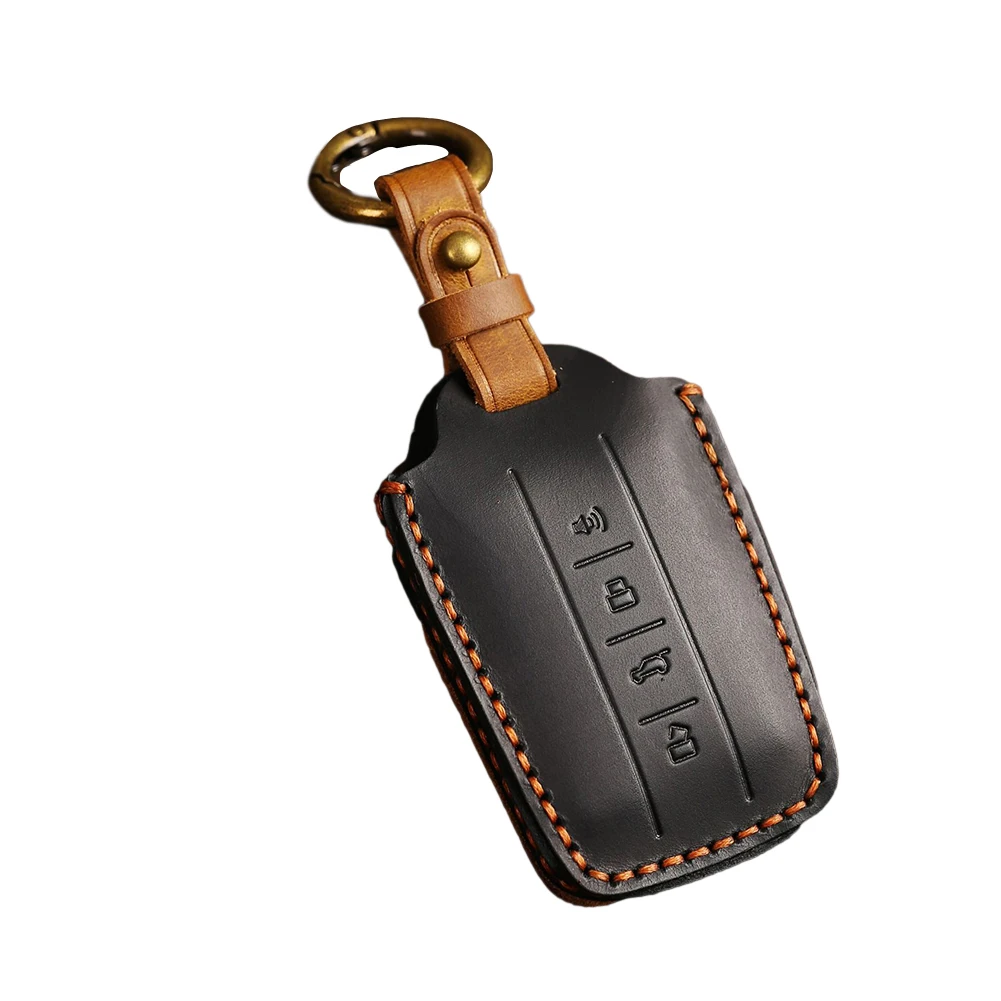

Leather Car Key Cover Case Keyring Protective Bag For Great Wall WEY Tank 300 GT Cowhid Key Case Anti-drop Wear-resistant