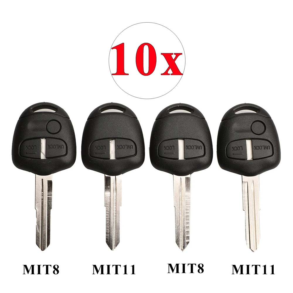 Jingyuqin 10 teile/los Remote Key Shell Fall 2 Tasten Für Mitsubishi Outlander Grandis Pajero Lancer Auto fob Gehäuse