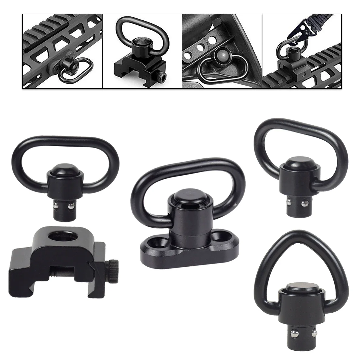 Mousqueton rapide rotatif 360° pour sangle - Accessoire pêche et chasse fixation facile 1.25"