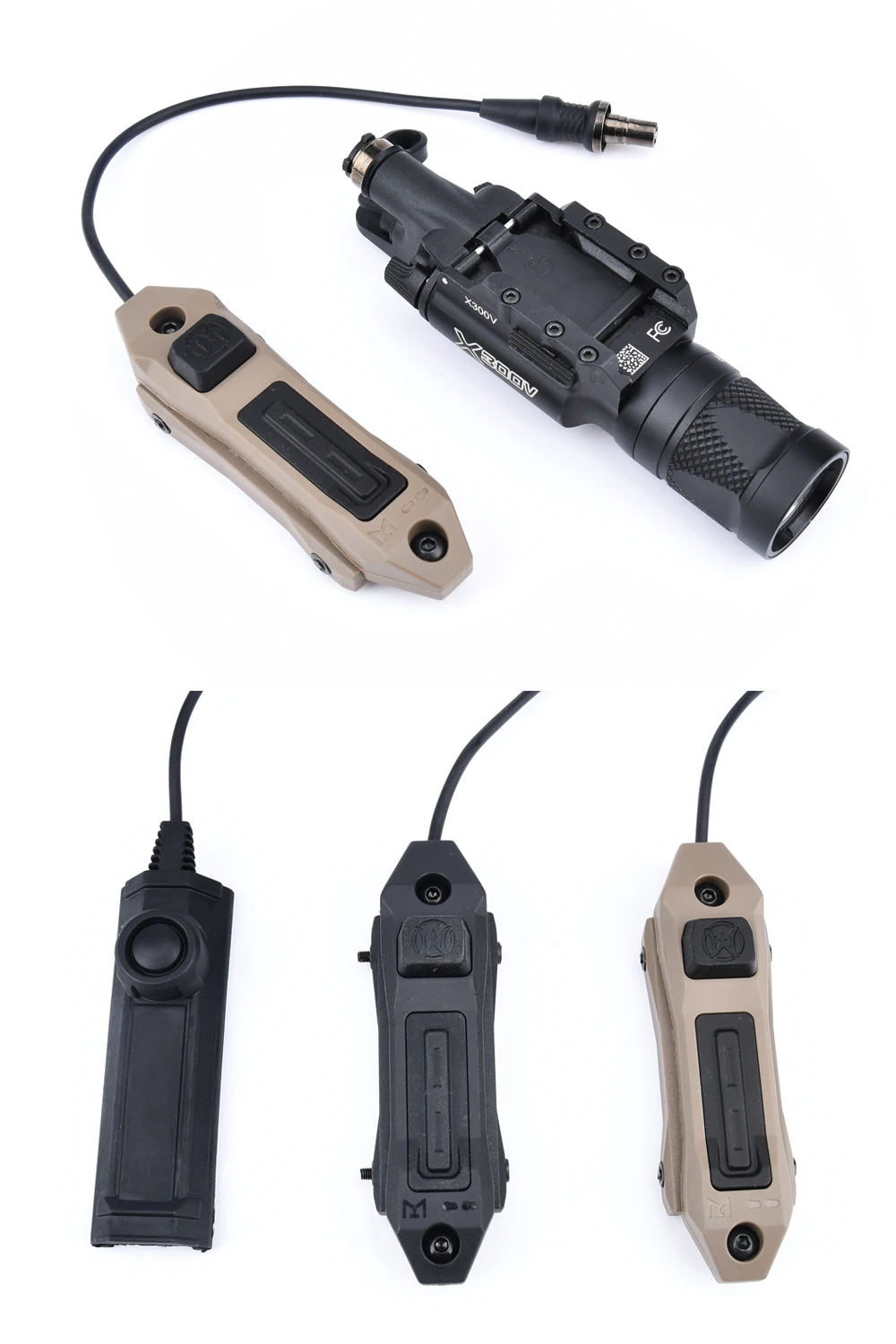 Description Picture 3 of itemWADSN Tactic X300 X300U Flashlight Metal Pistol Lights MLOK Hunting Weapon Scout Light with Dual Function Pressure Switch Tape