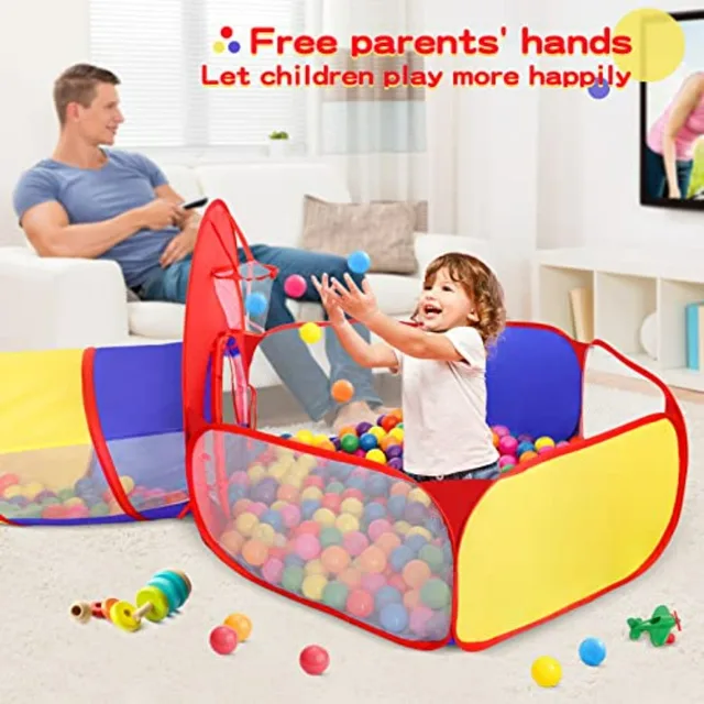 for Toddler with Baby Ball Pit and Tunnel, Indoor Outdoor Playhouse with Climbing Tunnel Toy for Toddlers, Boys and Girls Best