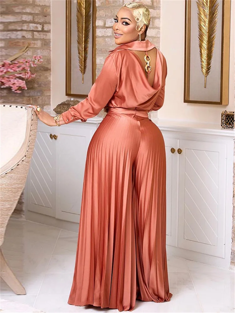 Open Back Top and Wide Leg Pants