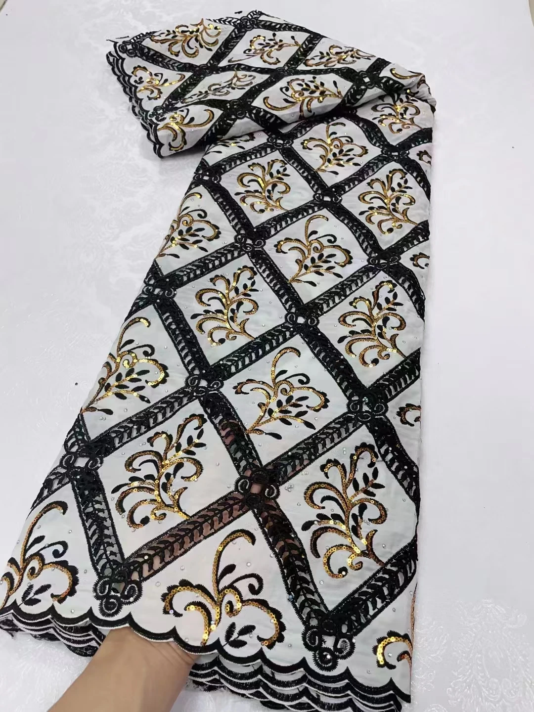 

New Arrival African Guipure Cord Lace Fabric 2023 High Quality White Nigerian Water Soluble Lace For Wedding PartyJL40