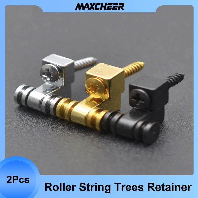2PCS Black Roller String Tree Guide Retainer Parts For Electric Guitar TWS A Sc