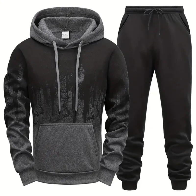 Men's Autumn Winter Hoodie Set Tracksuit Sportswear