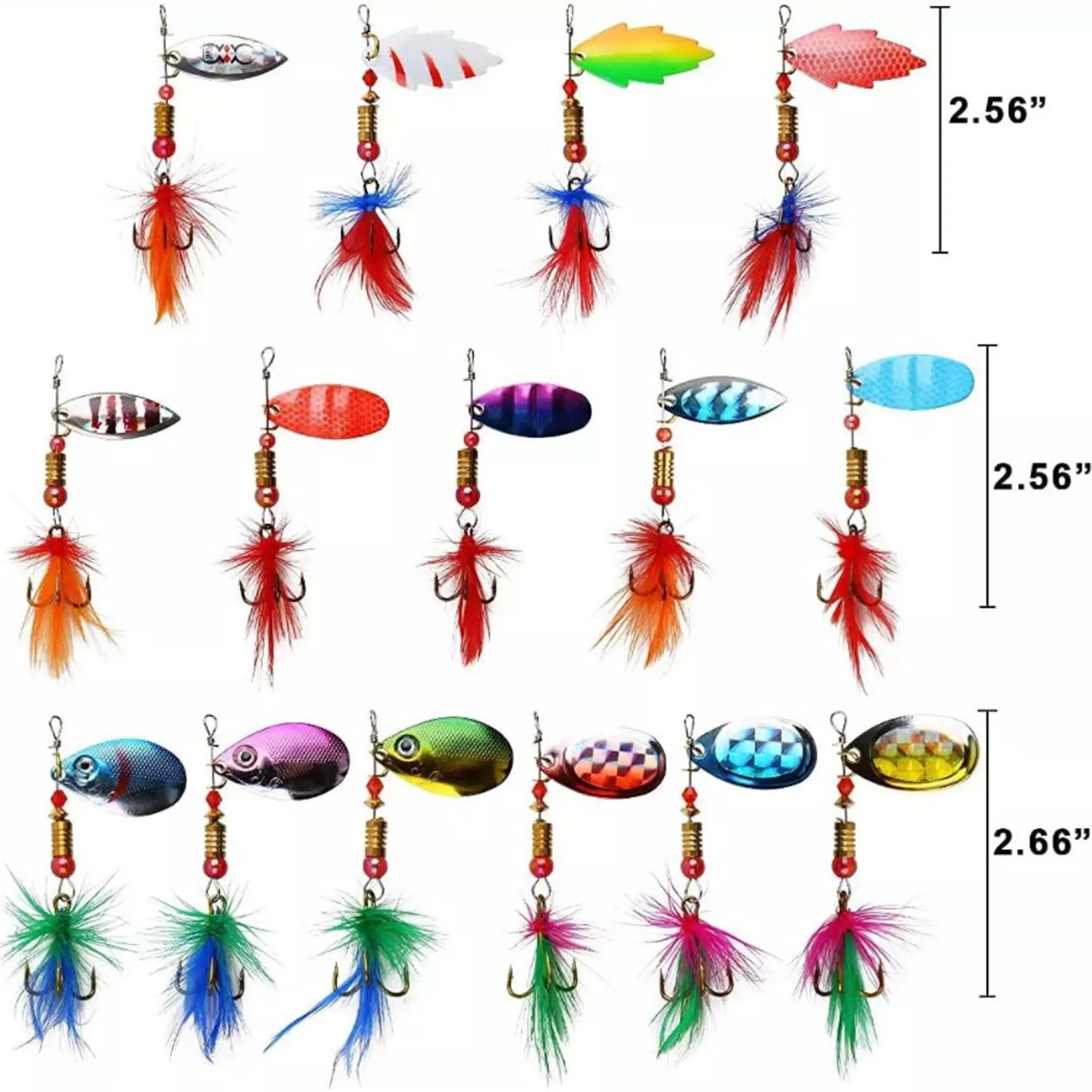  FREE FISHER 6 Pcs Fishing Lures Spinner Baits for Bass Fishing, Trout Salmon Hard Metal Spinnerbaits : Fishing Spinners And Spinnerbaits :  Sports & Outdoors