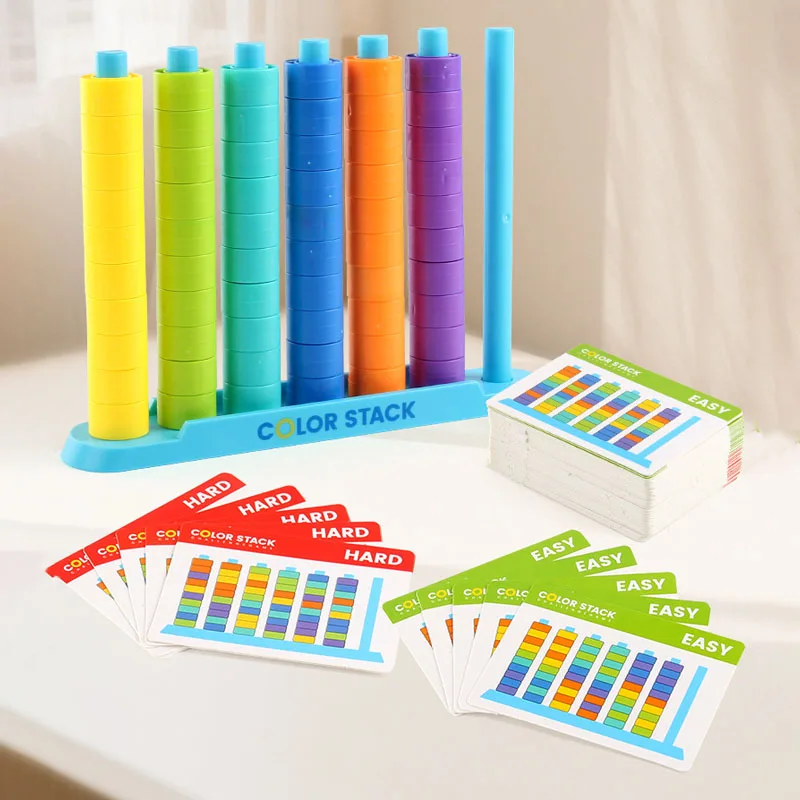 Rainbow Stacking Rings - Educational Toy for Color Recognition & Fine Motor Skills Development