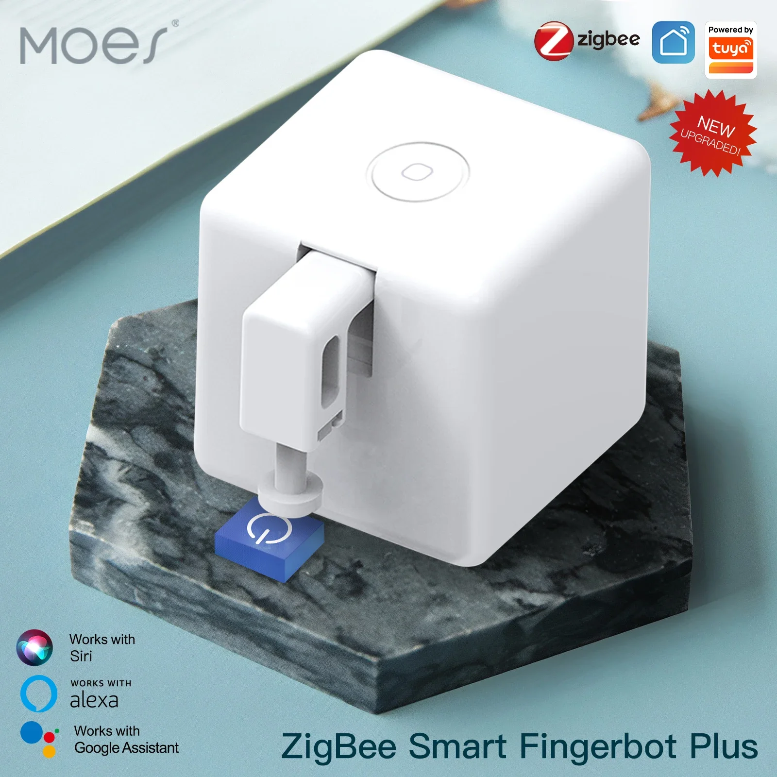 MOES ZigBee Tuya Fingerbot ปุ่ม Pusher หุ่นยนต์นิ้วใหม่ควบคุมเสียงอัตโนมัติ Smart Life App ทํางานร่วมกับ Alexa Google Home 1
