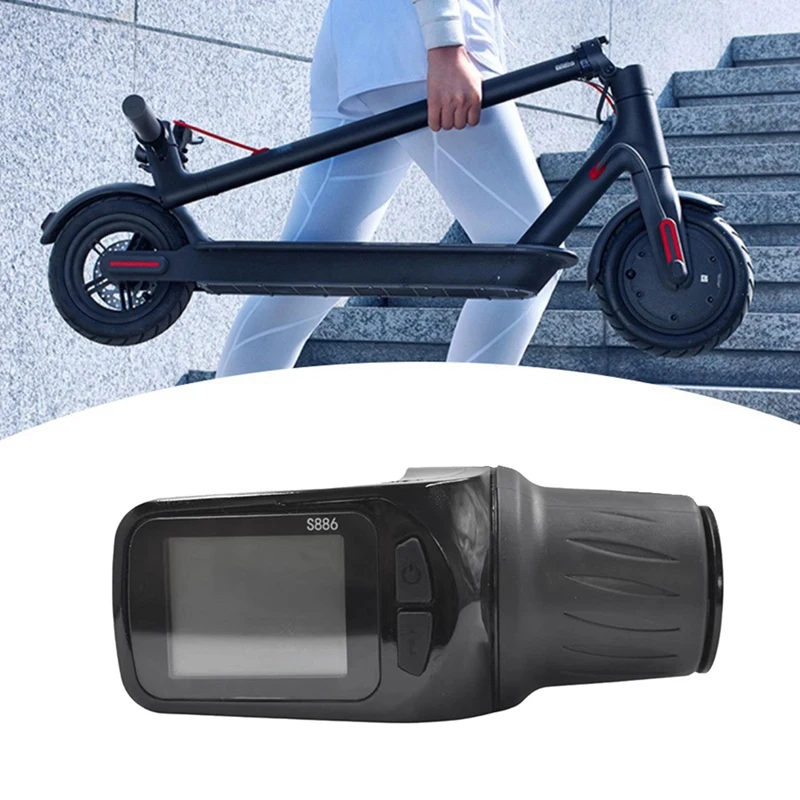 1 PCS 24V 36V 48V 60V S886 Ebike LCD Display Panel Adjust With Twist Throttle Fit For Electric Scooter Bicycle (SM Plug 6PIN)