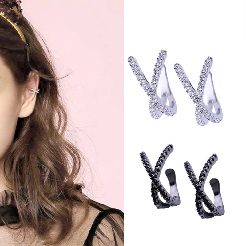 Fashion Drop Water Clip Earrings Jewelry Zirconia Crystal Jackets Jewelry Cuff Earrings Women Boucle D'oreille Aros AE230 ear clip earrings clip earrings ear clip ear accessories