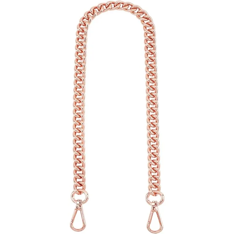 23.8&rdquo; Flat Chain Strap Rose Gold Shoulder Bag Chain Strap Aluminum Purse Replacement Chunky Metal