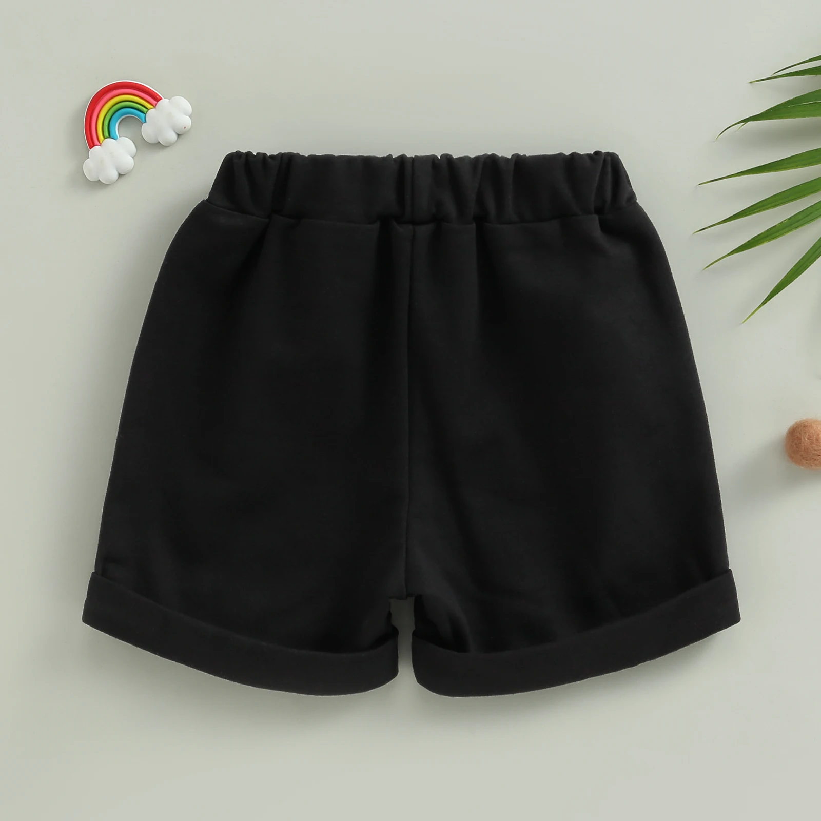 Pudcoco Toddler Kids Baby Boys Athletic Shorts Solid Color Elastic Casual Shorts Short Pants for Infant Newborn 0-3T