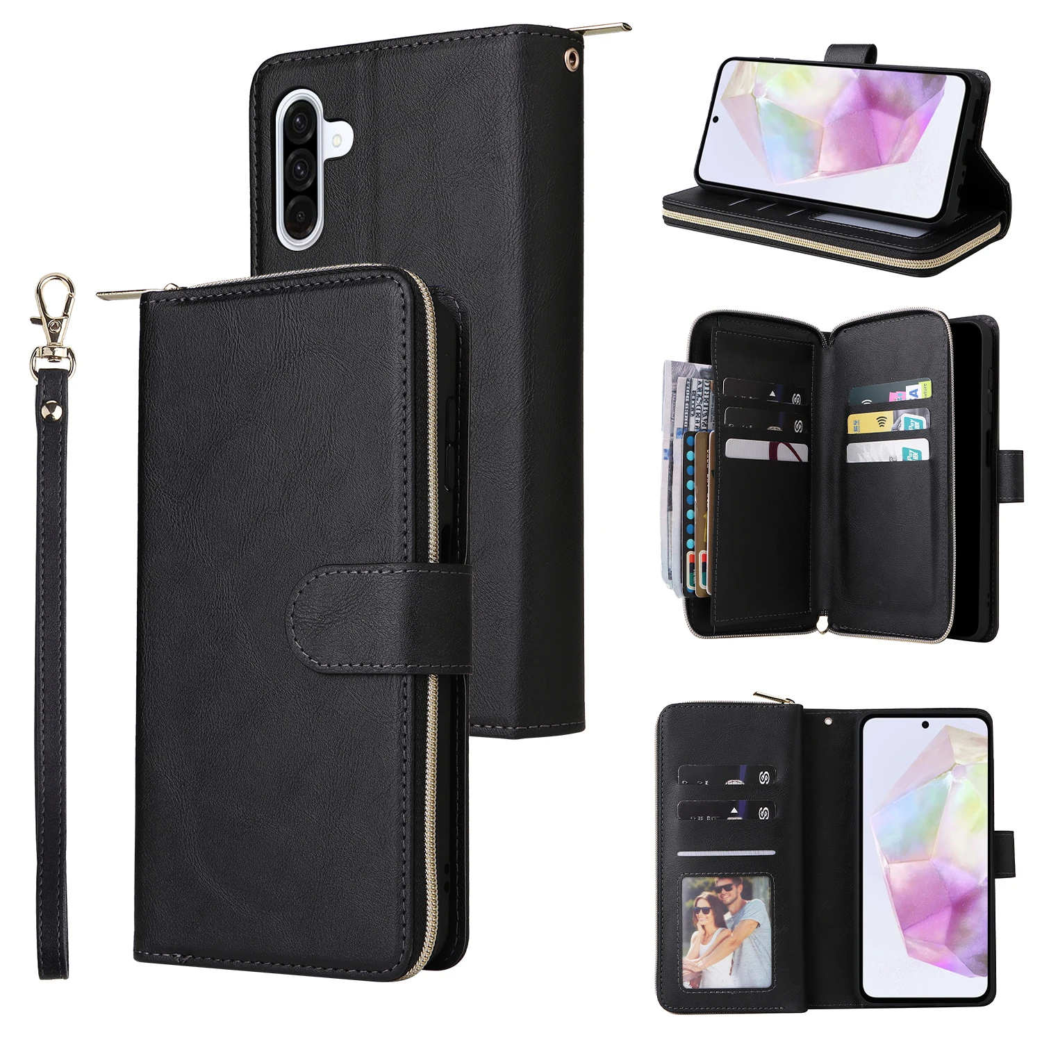 Leather Strap Wallet Case - Sleek and Stylish Design