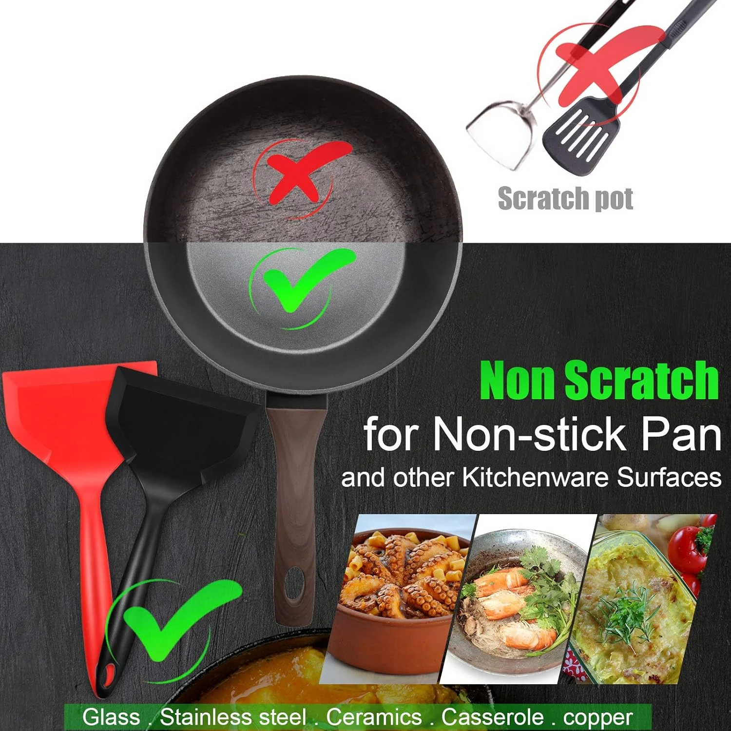 Wide Silicone Spatula Shovel Turner Nonstick Fried Shovel Fish Spatula Silicone Wide Flexible Turner for Nonstick Cookware Egg BEST SELLERS Wide Silicone Spatula Shovel Turner Nonstick Fried Shovel Fish Spatula Silicone Wide Flexible Turner for Nonstick Cookware Egg BEST SELLERS