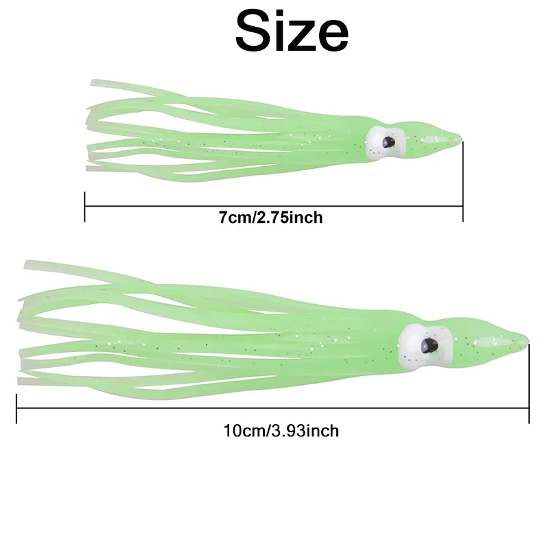 50PCS Glow Squid Skirt Fishing Lures - Soft Plastic Trolling Baits For Bass, Trout, Saltwater - View #3
