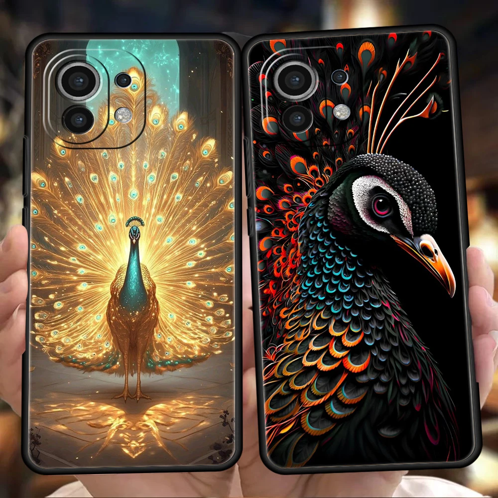 Peacock Pattern Soft TPU Phone Case - Elegant Animal Design Cover