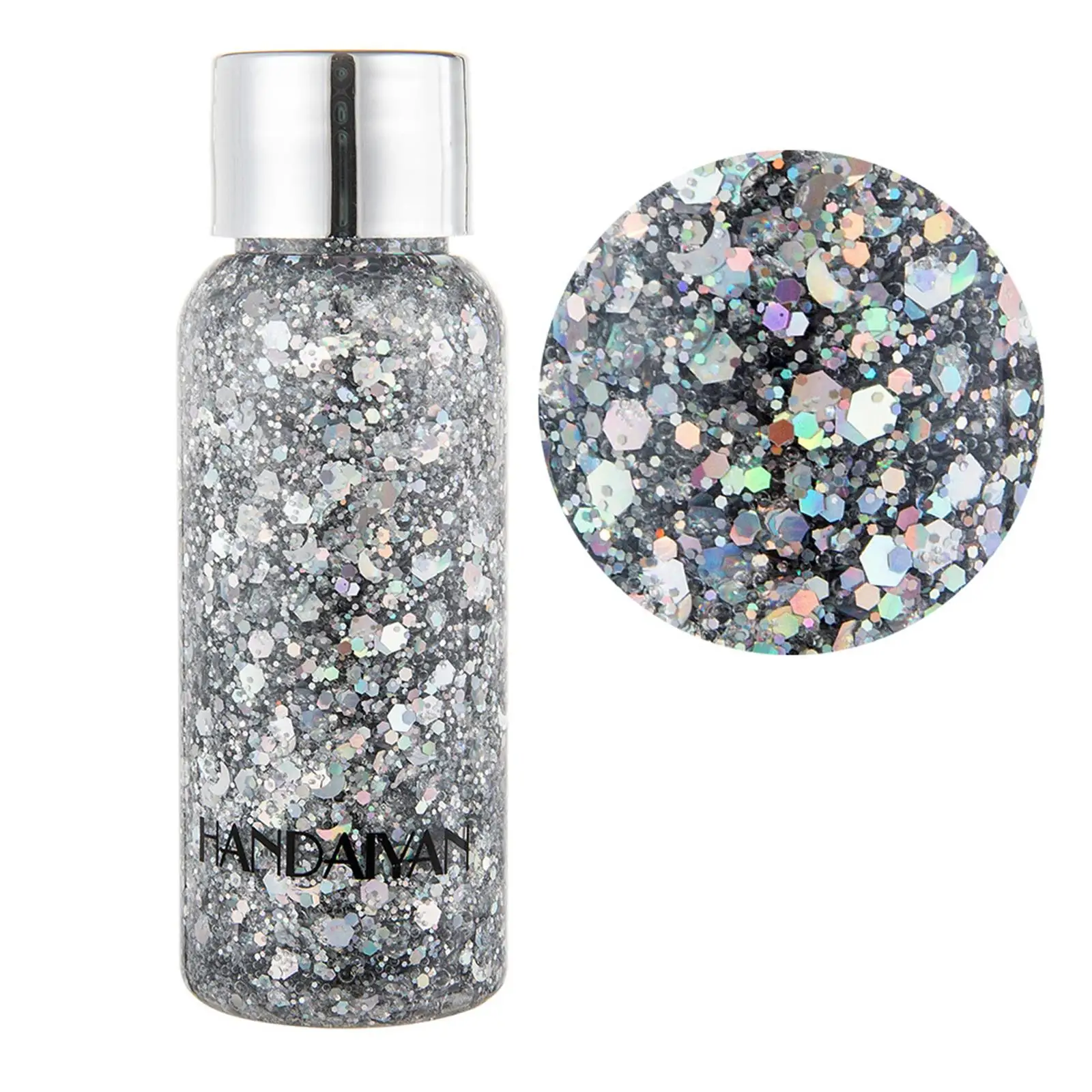 Waterproof Mermaid Body Glitter Gel Long Lasting Liquid Eyeshadow with Large Sequins for Hair and Body Sparkle I8Q5 6