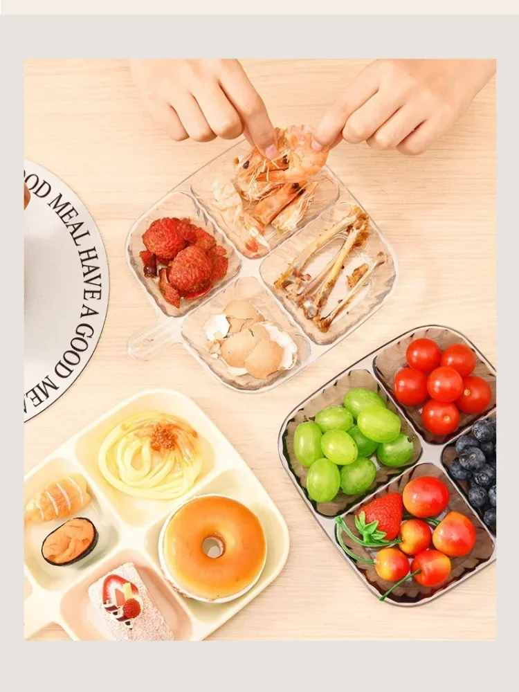 4 Compartment Fruit Plates Dinning-Table Divided Plate
